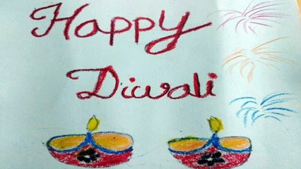 Happy diwali card drawing