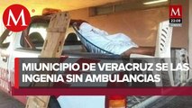 En Nanchital, Veracruz, trasladan a enfermos en asientos de plástico en camionetas