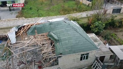 Terter'deki yıkım havadan görüntülendi