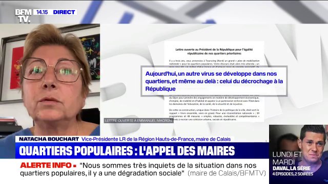 Natacha Bouchart (maire de Calais): Nous sommes très inquiets de la situation dans nos quartiers prioritaires