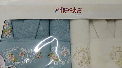 fiesta tuğra aile bornoz set