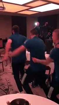 Football - Scottish players celebrate their qualification to the Euro 2020