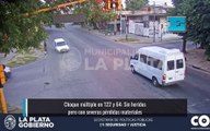 Choque múltiple en 122 y 64: Sin heridos pero con severas pérdidas materiales