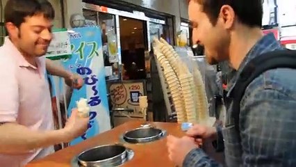 The 1st person who defeated the Turkish ice-cream man )