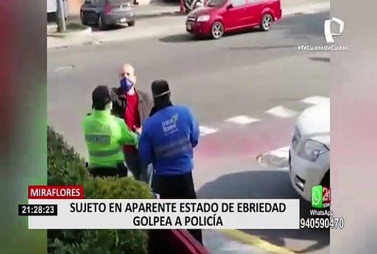 Miraflores: Sujetos en estado de ebriedad agreden a un policía
