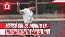 Santiago Giménez marcó gol de taquito en práctica de Sub 23