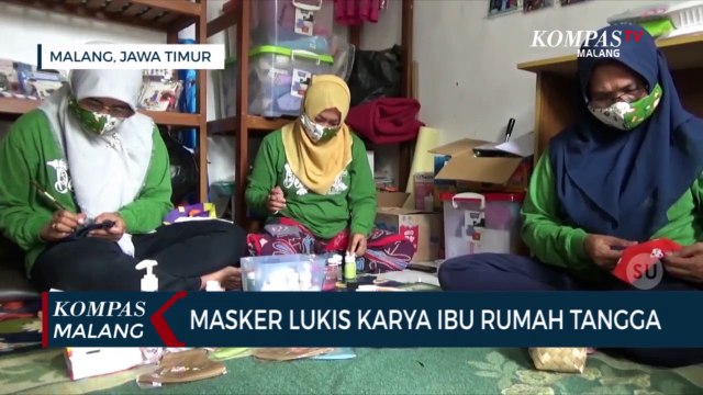 Tetap Produktif Meski Pandemi, Sekelompok Ibu Rumah Tangga Buat Masker Lukis