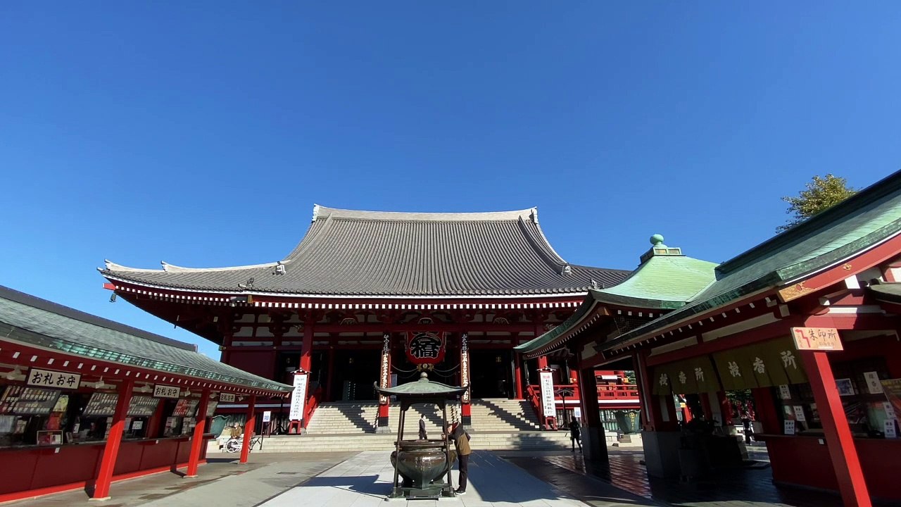 【風景】4K 朝の浅草寺 / [Landscape] Sensoji Temple in the morning / [풍경] 아침의 열차