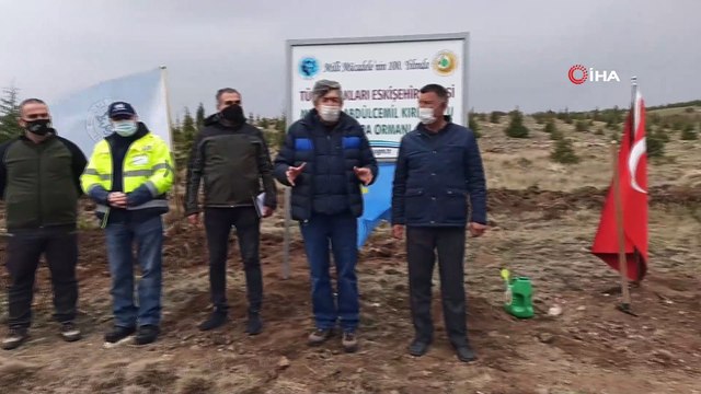 Eskişehir Türk Ocağı Mustafa Abdülcemil Kırımoğlu Hatıra Ormanı’na 2 bin 20 fidan