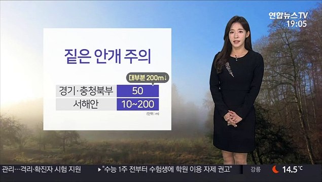 [날씨] 내일 서쪽 미세먼지 유의…아침 출근길 짙은 안개