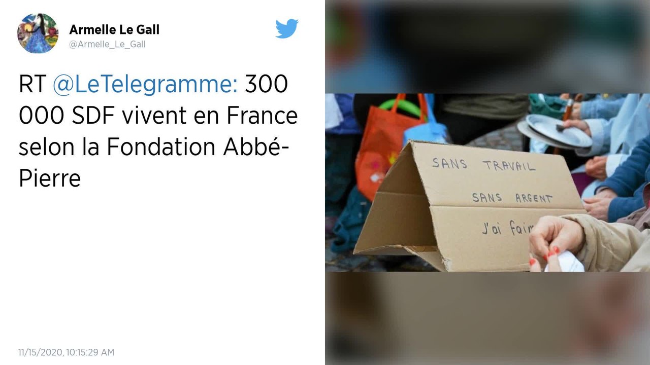 La Fondation Abbé Pierre recence "300.000 SDF en France", un "électrochoc"