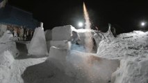 Snowboarders Build Snow Hurdles From Scratch