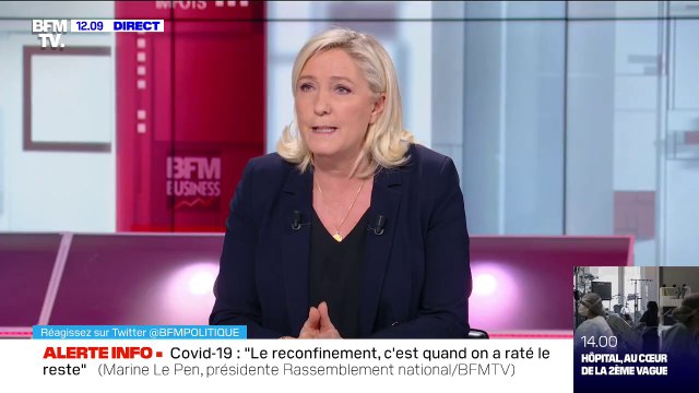 Marine Le Pen: Les Français ont été remarquables, ils n'ont rien à se reprocher pendant le premier confinement