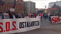 Hosteleros se movilizan en Bilbao para reclamar ayudas