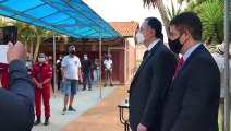 Luís Roberto Barroso chega à Valparaíso (GO) para demonstração do projeto Eleições do Futuro