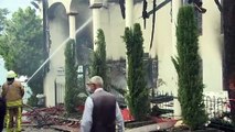 Üsküdar'da tarihi camide yangın - Soğutma çalışmaları - İSTANBUL