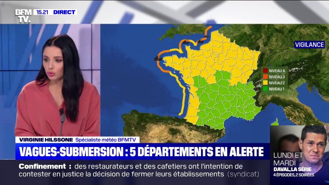 Cinq départements placés en alerte orange vagues-submersion