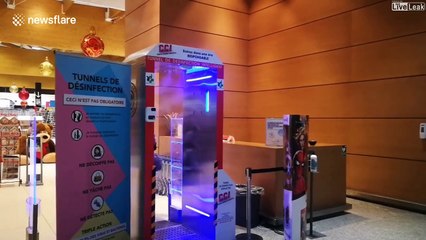 Les "tunnels de désinfection" contre la Covid-19 installés à Leclerc Folelli, après Baleone et avant Bastia
