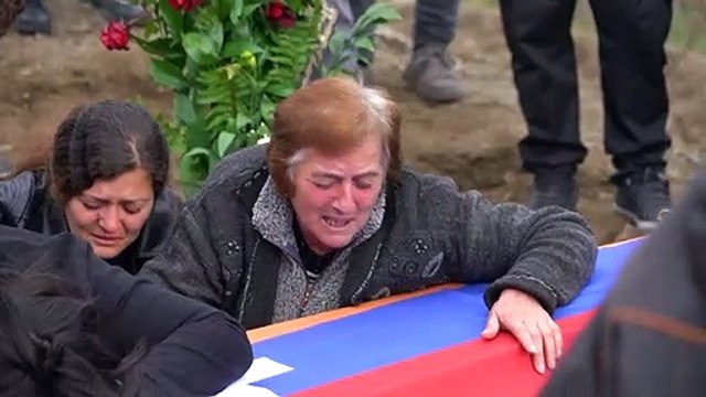 Nagorno-Karabakh: Armenian soldier is buried in Stepanakert