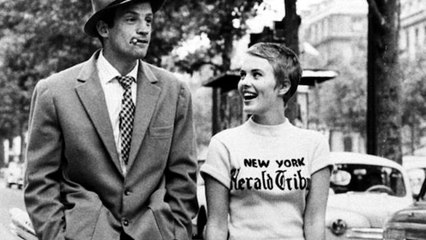 BREATHLESS Movie (1960) - Clip with Jean Seberg and Jean-Paul Belmondo - New York Herald Tribune