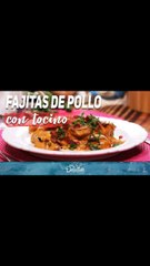 Fajitas de pollo con tocino!