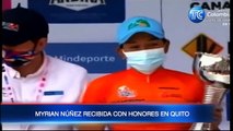 Así fue recibida la ciclista Miryam Núñez, campeona de La Vuelta femenina a Colombia