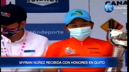 Así fue recibida la ciclista Miryam Núñez, campeona de La Vuelta femenina a Colombia