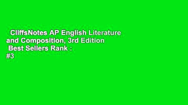 CliffsNotes AP English Literature and Composition, 3rd Edition Best Sellers Rank : #3