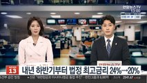 내년 하반기부터 법정 최고금리 24%→20%