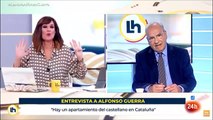La tensa discusión entre Alfonso Guerra y Mónica López sobre el castellano en Cataluña