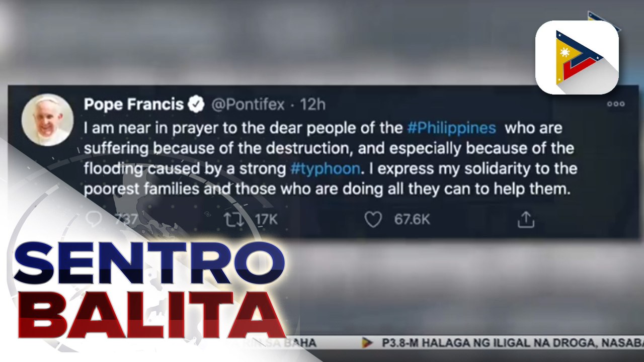 Pope Francis, nagbigay ng mensahe sa mga Pilipinong labis na naapektuhan ng bagyo