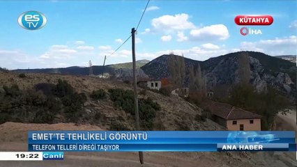 Telefon telleri direği taşıyor