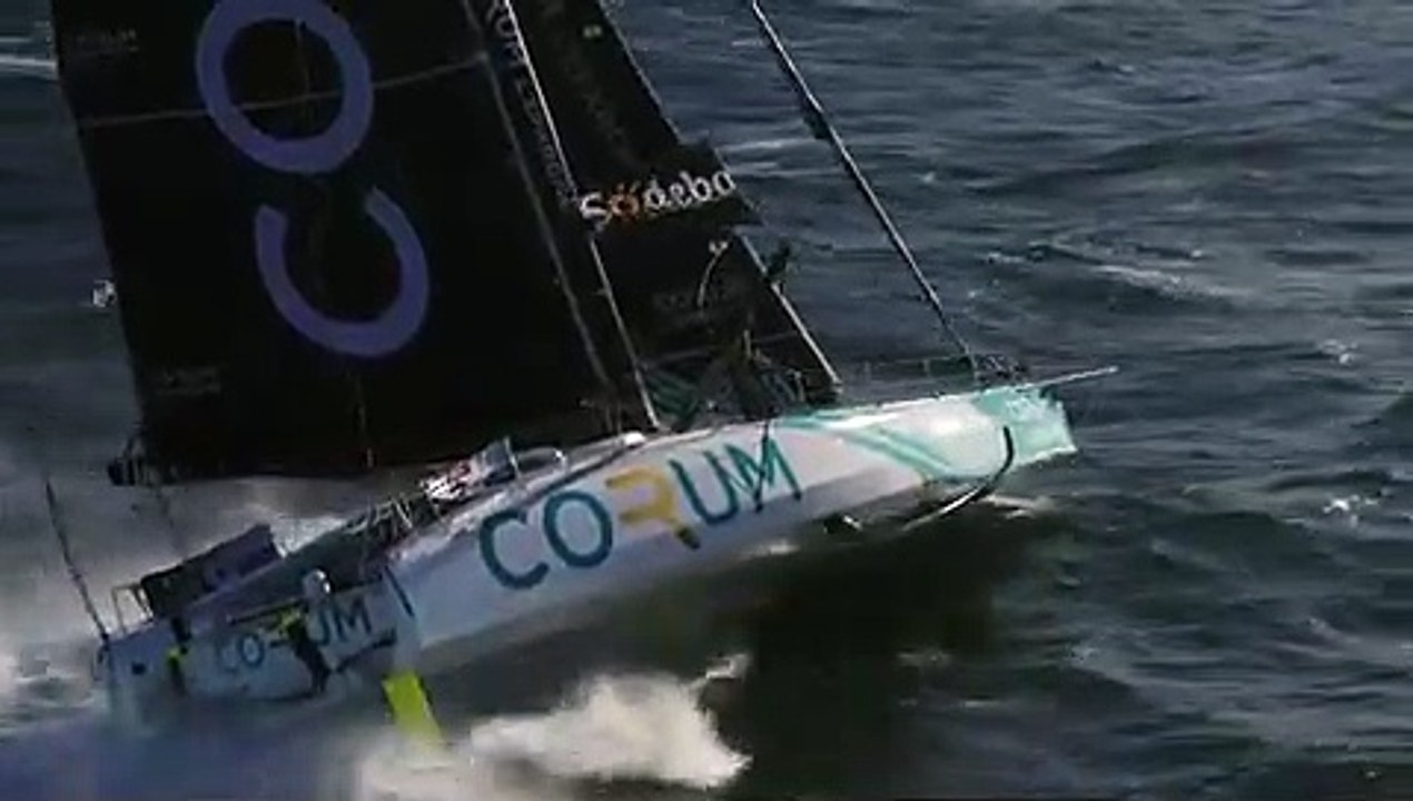 A bord de Corum - image aérienne avant le départ