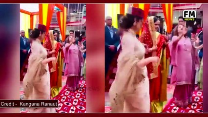 Kangana Ranaut Dance On Pahadi Song At Brother's Wedding In Himachal Pradesh