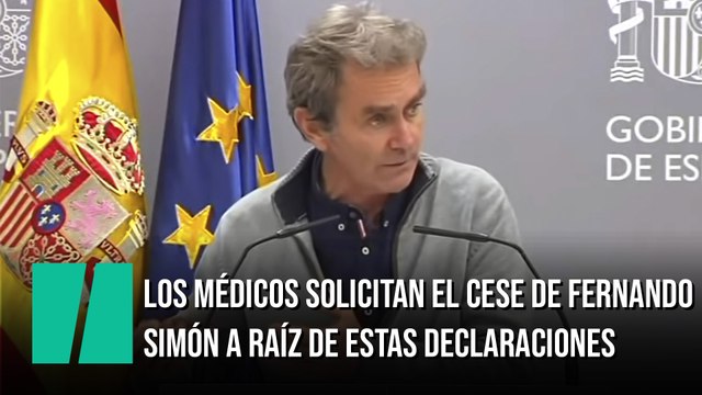 El Colegio de Médicos solicita el cese de Fernando Simón a raíz de estas declaraciones