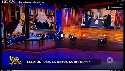 Sgarbi si addormenta in diretta TV durante le elezioni USA