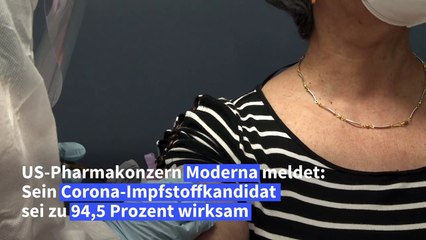 Pharmakonzern Moderna: Impfstoffkandidat zu 94,5 Prozent wirksam