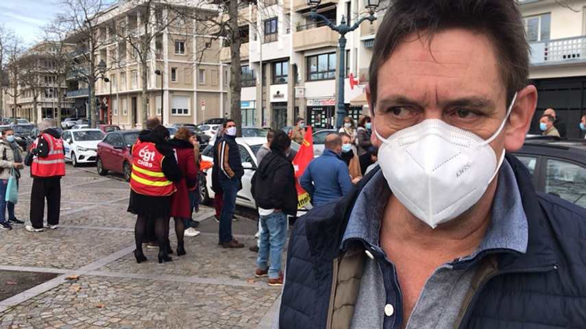 Ref:x7xif0a Manifestation du personnel de l’aéroport Lorient Bretagne sud