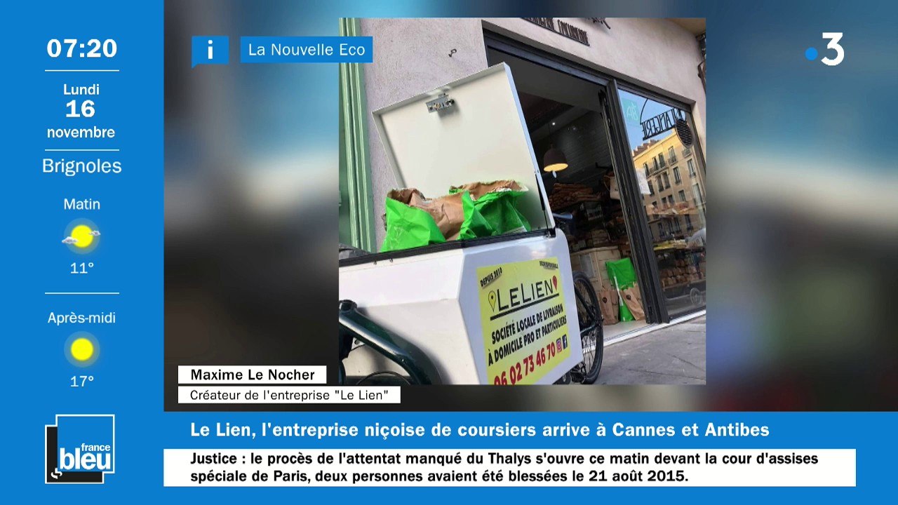 L'économie du confinement : Le Lien livre à vélo à Nice, Cannes et aussi Antibes !