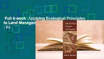 Full E-book  Applying Ecological Principles to Land Management  Best Sellers Rank : #3