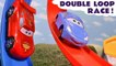 Ghost judges a Hot Wheels Double Loop Funlings Race with Disney Cars Lightning McQueen and Sally in this Family Friendly Full Episode English Toy Story Race Video for Kids from a Kid Friendly Family Channel