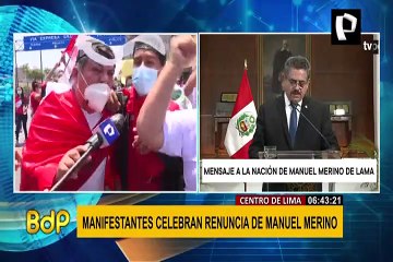 Miles de ciudadanos celebraron la renuncia de Manuel Merino