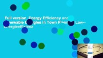 Full version  Energy Efficiency and Renewable Energies in Town Planning Law-- Energieeffizienz