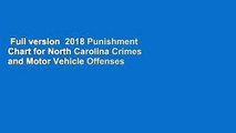 Full version  2018 Punishment Chart for North Carolina Crimes and Motor Vehicle Offenses  For