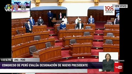 En Vivo desde Lima - Congreso de Perú evalúa designación de nuevo presidente