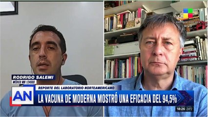 La vacuna de Moderna mostró una eficacia del 94,5%