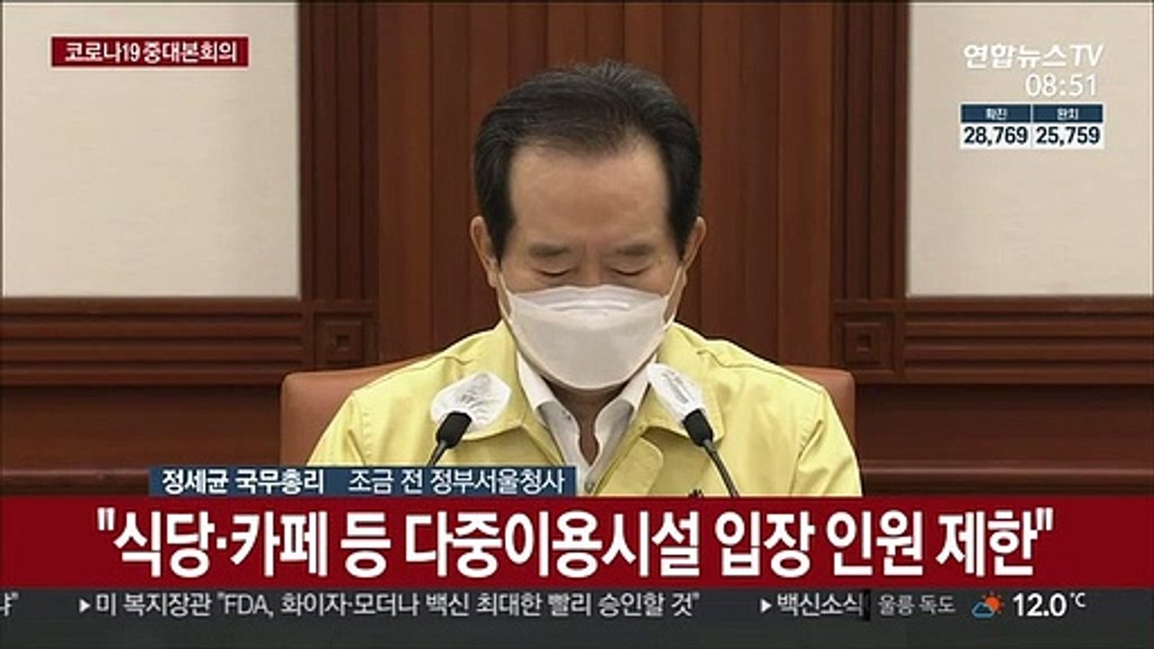 [현장연결] 정총리 "수도권 사회적 거리두기 1.5단계로 격상"