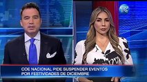 COE Nacional pide suspender eventos por festividades de diciembre
