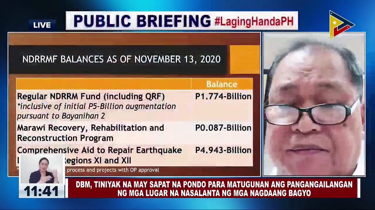 DBM, tiniyak na may sapat na pondo para sa mga pangangailangan ng mga nasalanta ng mga nagdaang bagyo