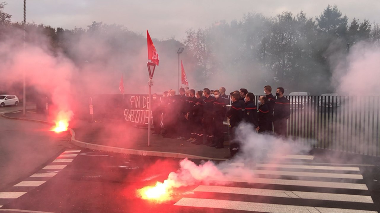 Les pompiers professionnels de Lorient en colère